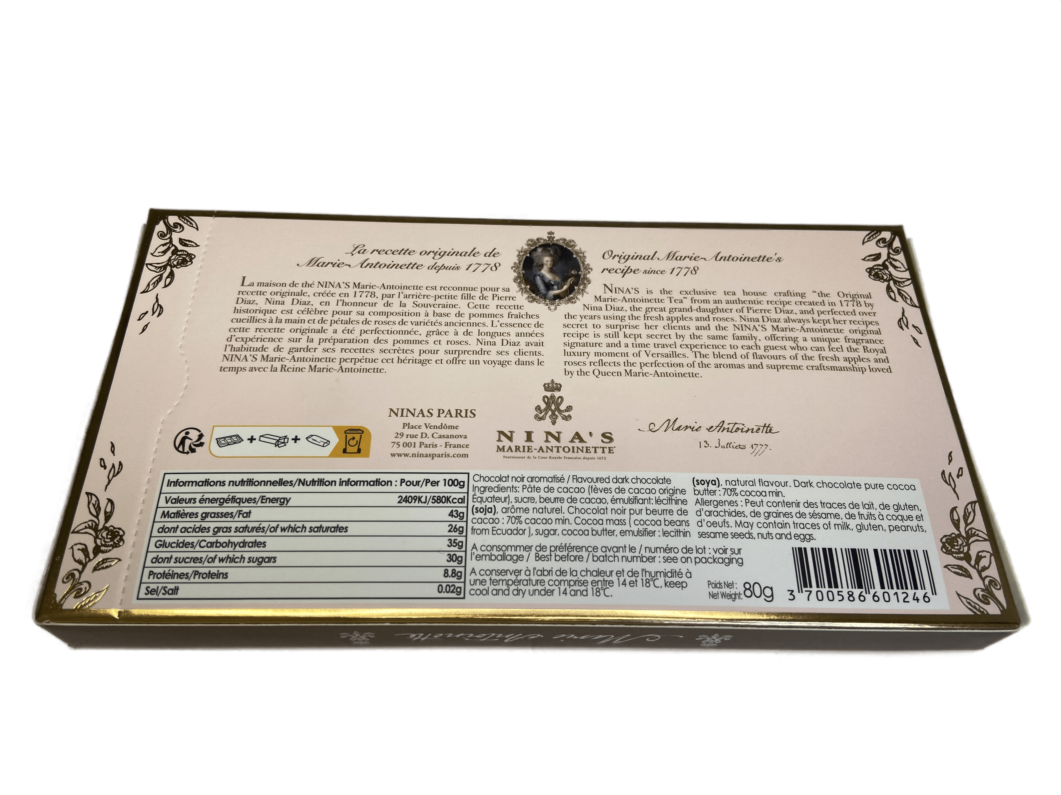 Nina's Paris - Wholesale Chocolate Bar - Marie Antoinette chocolate bar1