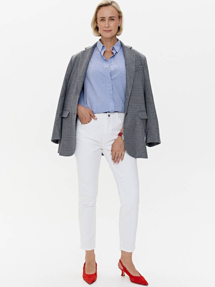 CAPSULE by Agnė Gilytė - Wholesale Button Down Shirt - Women's - Shirt 'OXFORD' | classic washed cotton in baby blue8