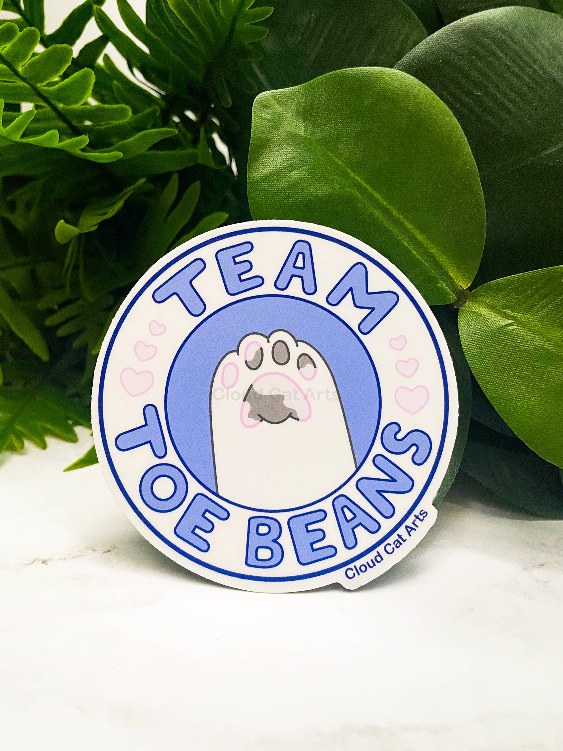 Cloud Cat Arts - Wholesale Sticker - Team Toe Beans - Cat Paw - Vinyl Sticker, weather resistant6