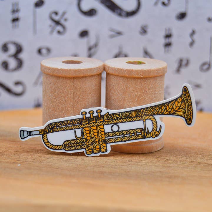 Trumpet Mini Waterproof Sticker for wholesale by Crafted by Chris Co.