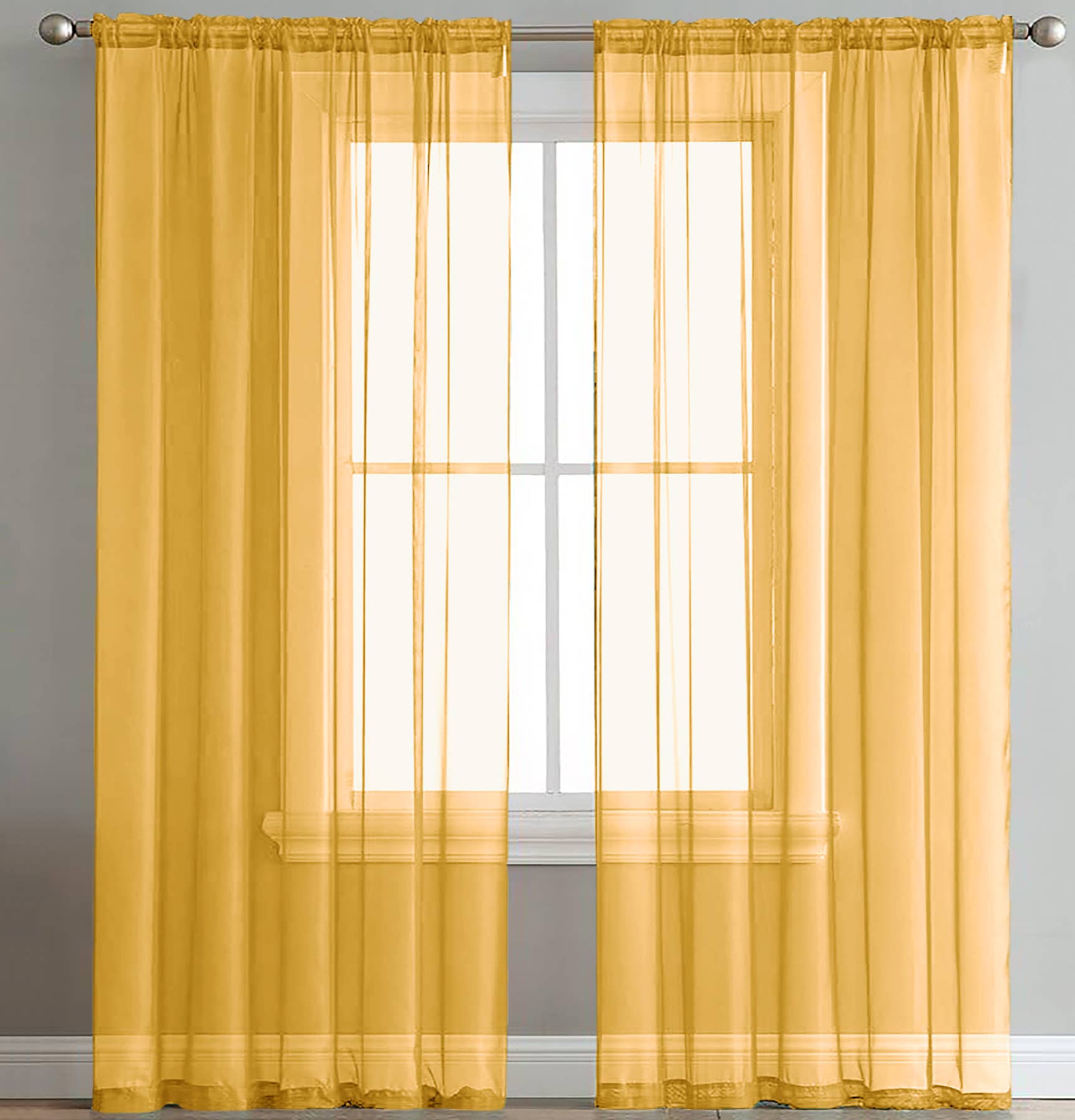 home mart goods - Wholesale Curtain - 84" Long, 2 Panels - Sheer Window Rod Pocket Curtain Set30