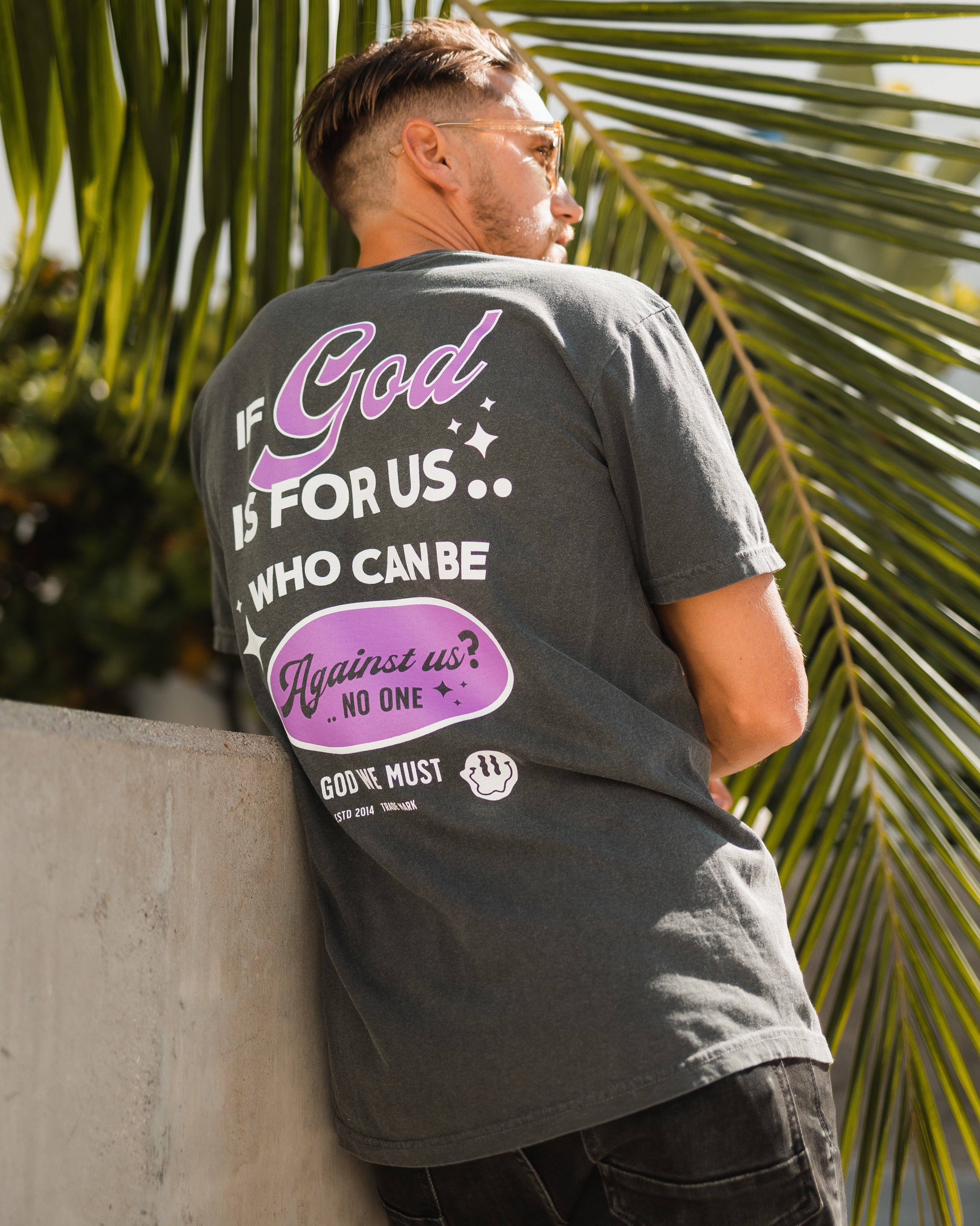 In God We Must – wholesale Screen printed t-shirt – unisex – Romans Mineral Wash Premium Pepper Tee2