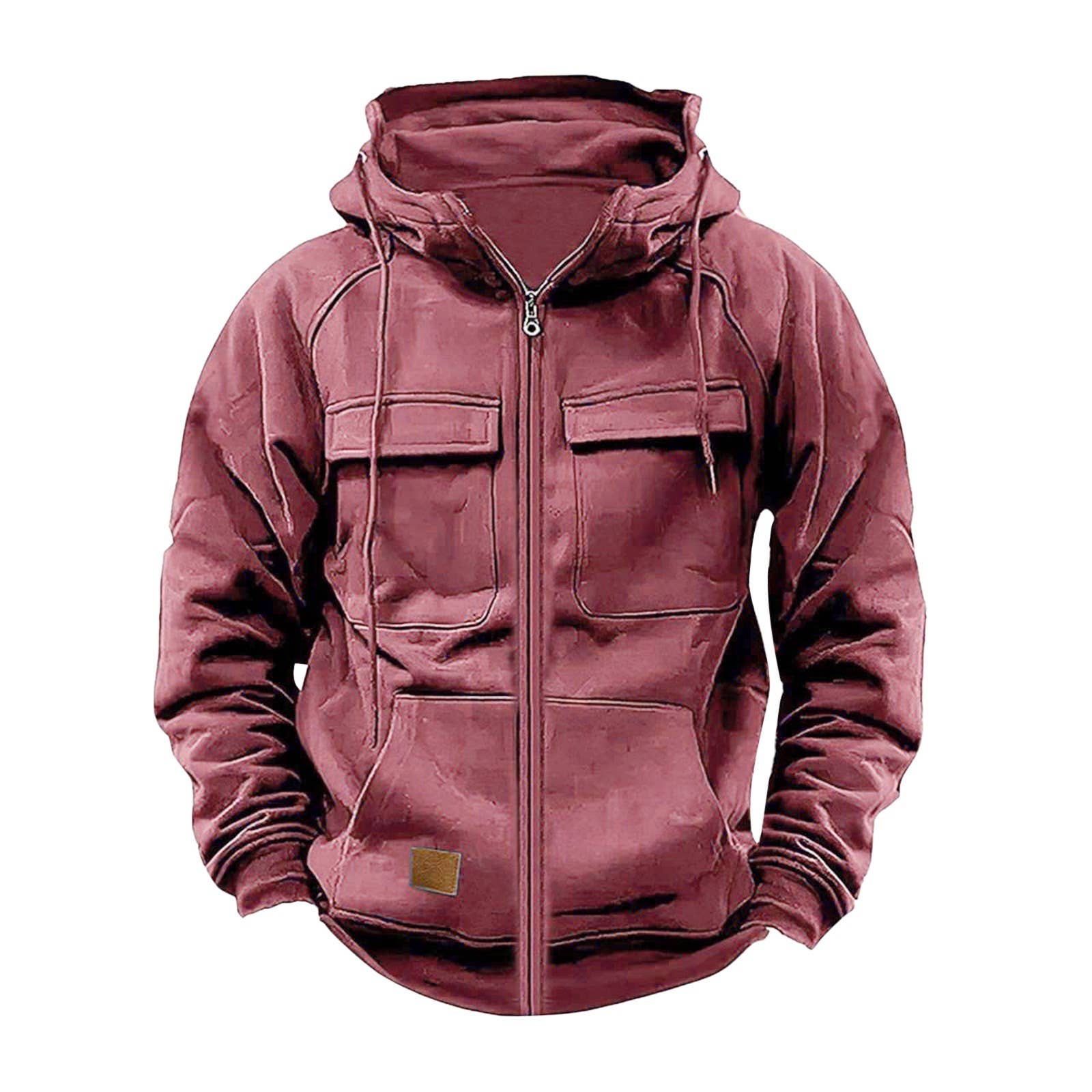 Tourtiwi - Venta al por mayor Sudadera con capucha - Hombre - Chaqueta Sudadera Casual para Hombre con Capucha y Color Sólido7