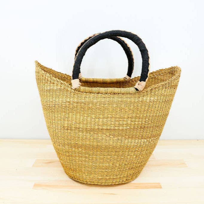Gitzell FairTrade - Wholesale Grocery/Shopping Bag - U-Shopper Tote Basket Bag, Natural1