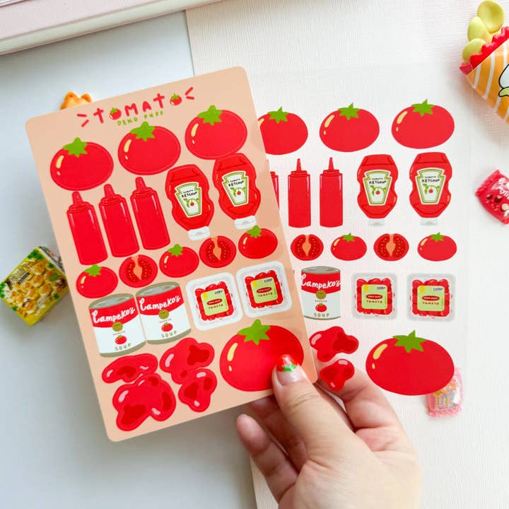 PekoPuff - Wholesale Sticker - Tomato Matte Waterproof Deco Sticker Sheet2