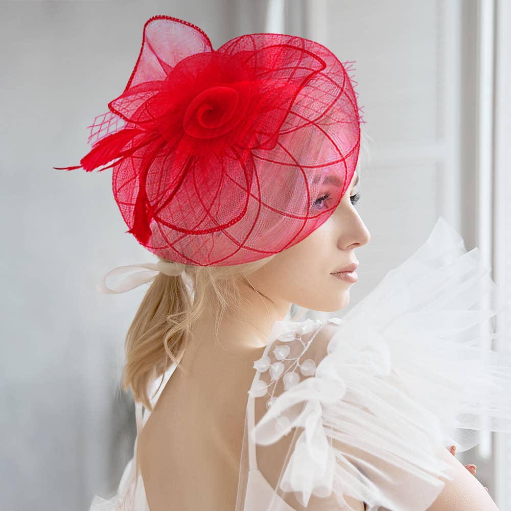 Sensibling Corp. - Vente Chapeau bibi – femme - Fascinateur / Bandeau en maille de plumes et fleurs10