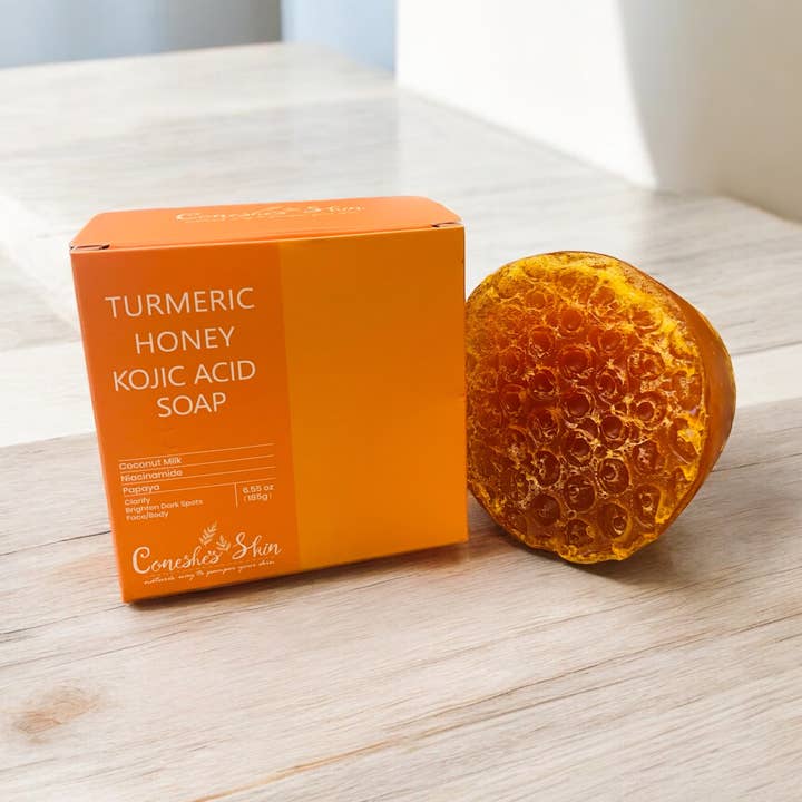 Kurkuma Honing Kojiczuur Reinigingszeep Gezicht/Lichaam voor wholesale door Coneshe's Skin...Nature's Way To Pamper Your Skin