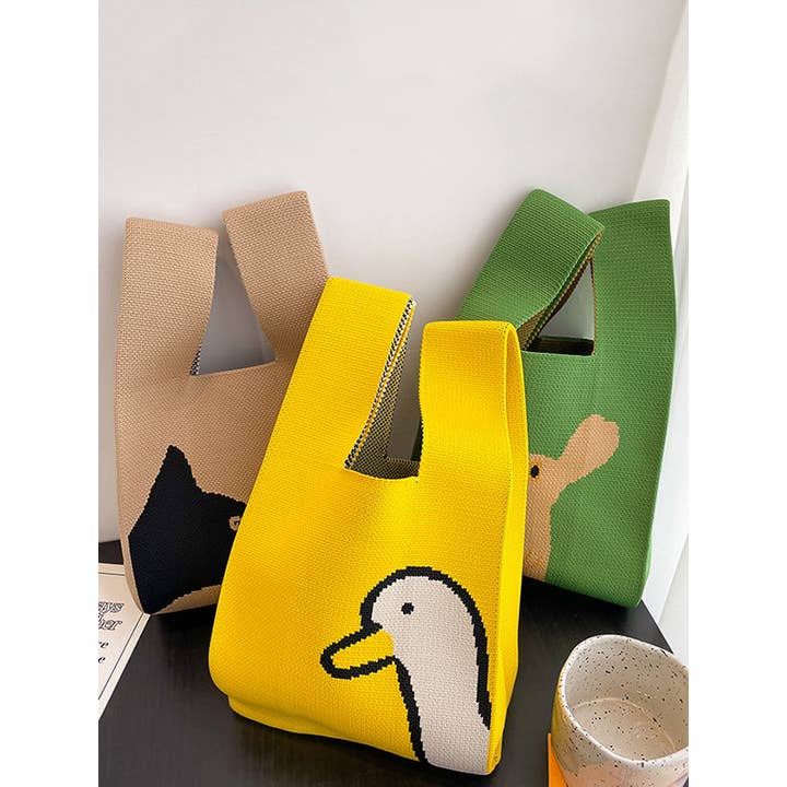 FurDecoration - Wholesale Tote Bag - Women's - Cartoon Printed Bags Accessories Woven Handbag9