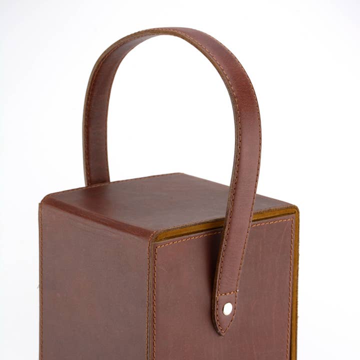 Exclusive Art Inc - Wholesale Wine Tote - Wine Bottle Carrying Case / Holder made from buff leather3