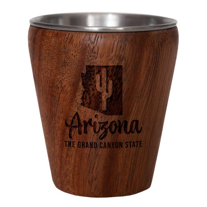 Totally Bamboo - Wholesale Shot Glass - TB Home® Arizona Acacia Wood Engraved Shot Glass