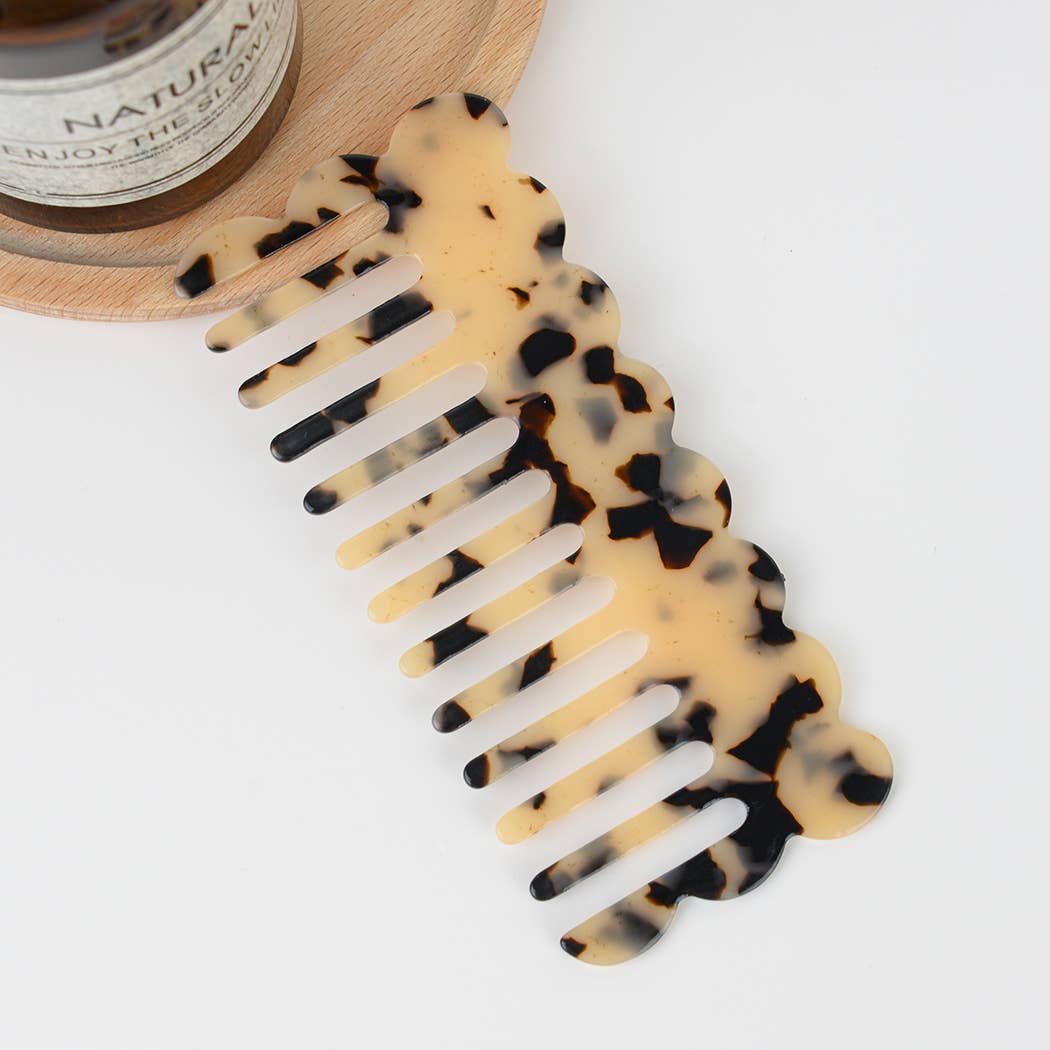 TheDivaSoap - Vente Peigne/brosse à cheveux - Peigne large à dents fines en acétate multicolore, écologique6