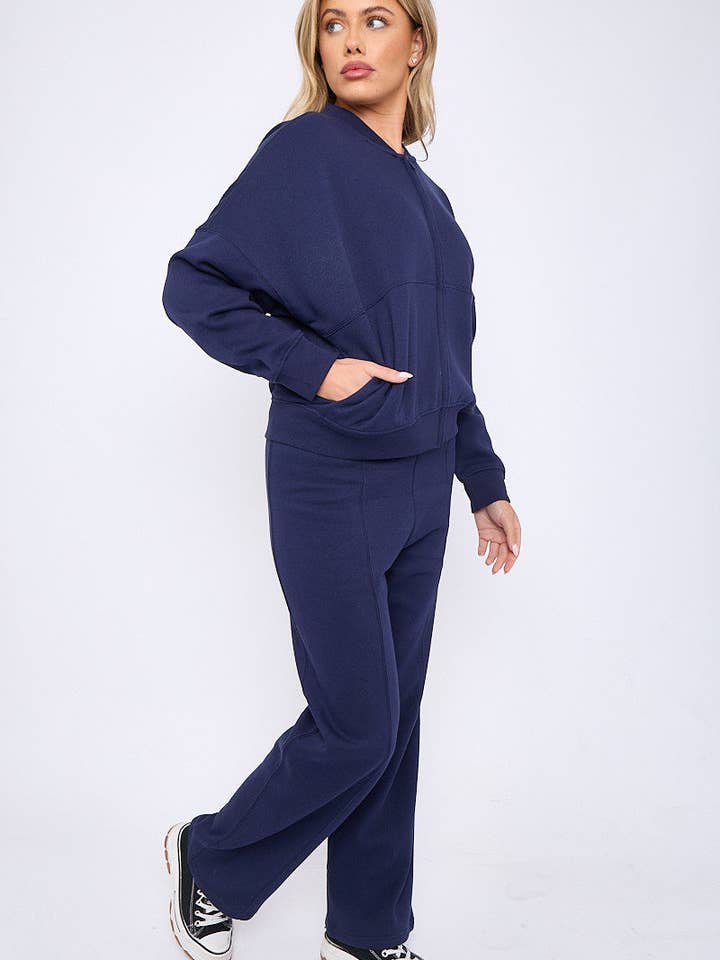 AX Labels - Wholesale Top & Pant Set (NOT Loungewear) - Women's - Oversized Bomber Style Fleece Zipper Co-ord70