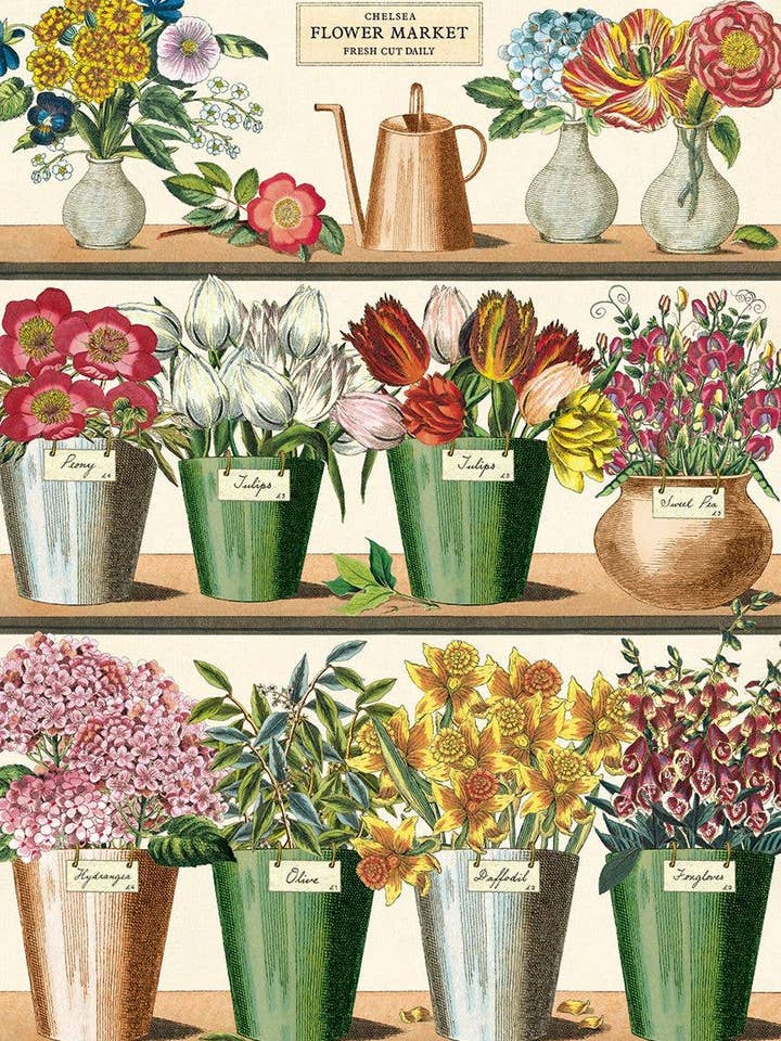 Cavallini Poster/Gift Wrap - Flower Market for wholesale by Cavallini & Co