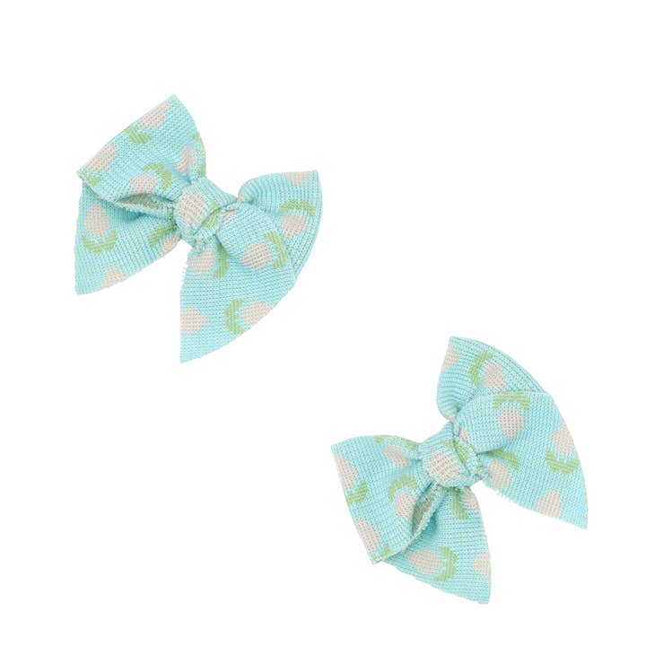 BABY BLOOM CLIPS, 2 STUKS: Robin Egg, gebreide tulp voor wholesale door Baby Bling Bows