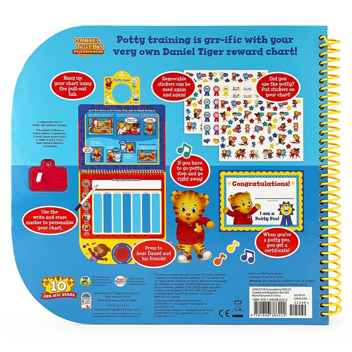 Cottage Door Press - Wholesale Book - Kids - Daniel Tiger Potty Time!(Spanish Edition) 3-Button Song Book