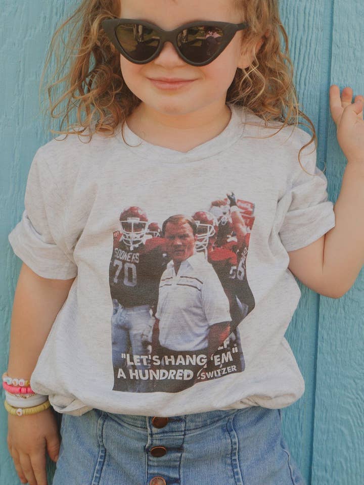 Children's Barry Switzer OU Hang Half a Hundred on 'Em Tee for wholesale by LivyLu