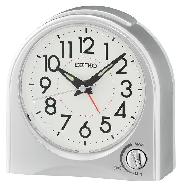 Alarme de bureau/bip Seiko Maris de 4 pouces, argent pour la vente par Seiko Clocks USA
