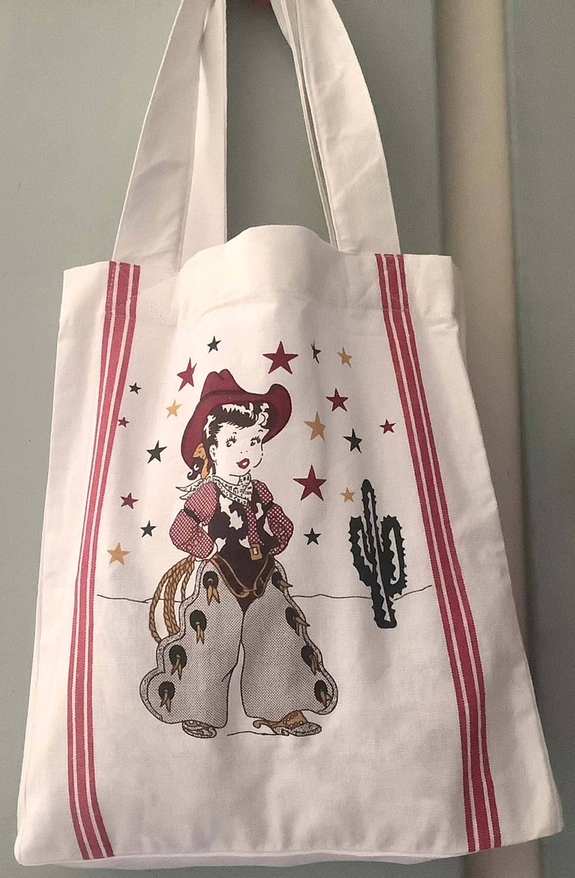 Red and White Kitchen Company - Wholesale Tote Bag - Women's - Little Cowgirl Retro Tote, small1