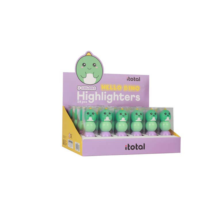 I-Total, I-Drink - Wholesale Retailer Display - Kids & Baby - Highlighters HELLO DINO - display 24 pcs1