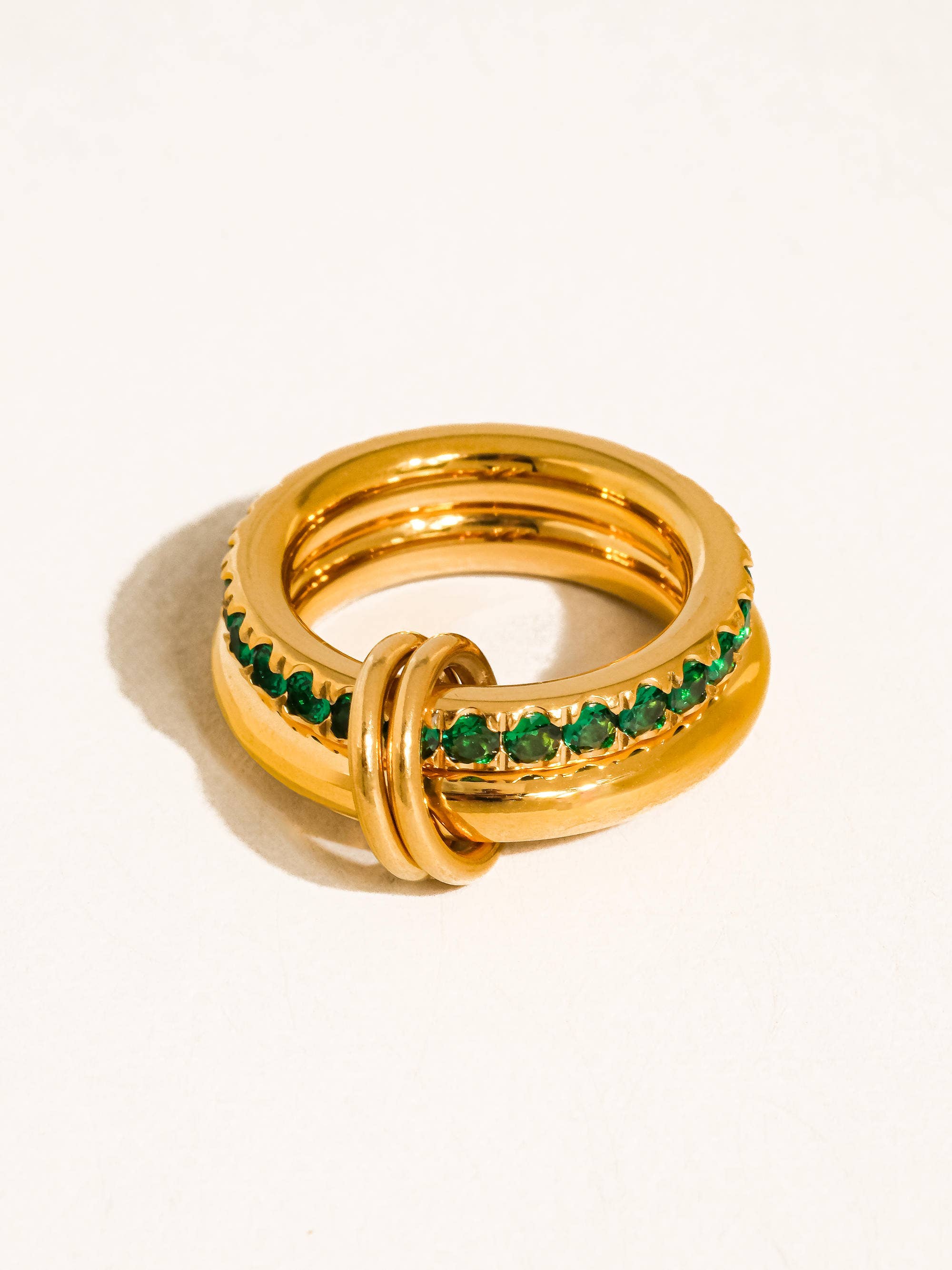 Flânerie by MAIQ - Wholesale Cocktail/Statement Ring - Justine 18K Gold Non-Tarnish CZ Double Hoop Ring7