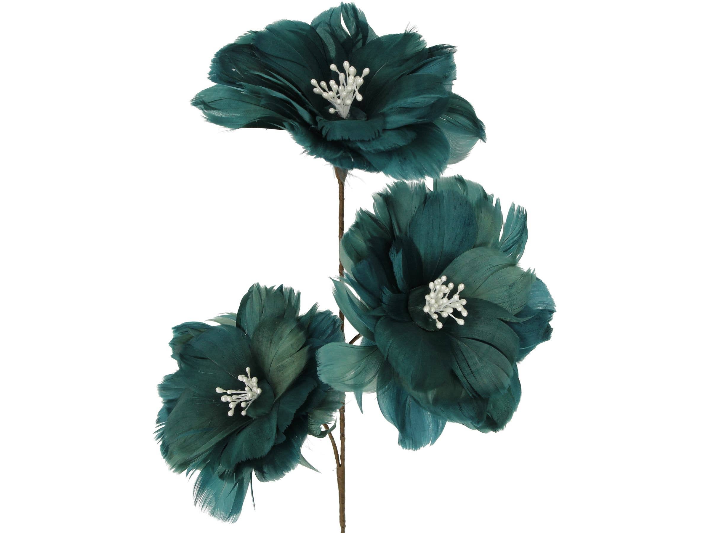 DRYdecorations - Vendita all'ingrosso Fiori finti - Seta Fiore Piume Blu