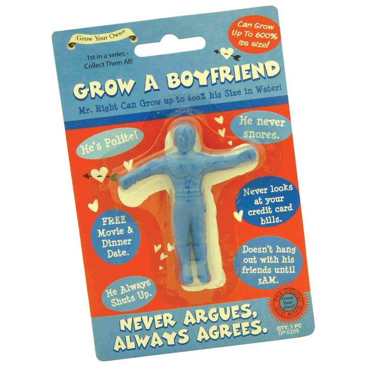 The Diabolical Gift People - Novelty Gifts, Mother's Day - Wholesale Gag Gift/Novelty Gift - Grow A Boyfriend - Novelty Gifts, Valentine Gifts for Women