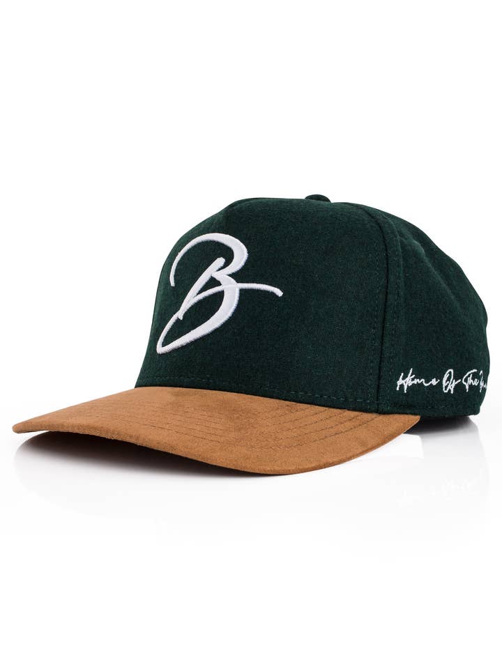 B Script Flannel Snapback Cap Grøn for engroshandel hos Blackskies