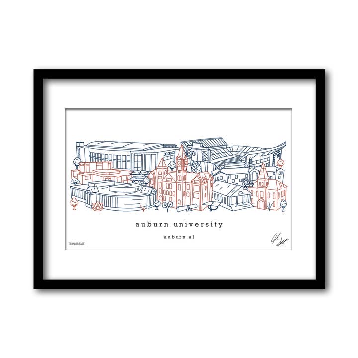 Auburn University Minimalistische wanddecoratie Alabama Art voor wholesale door Townsville Art