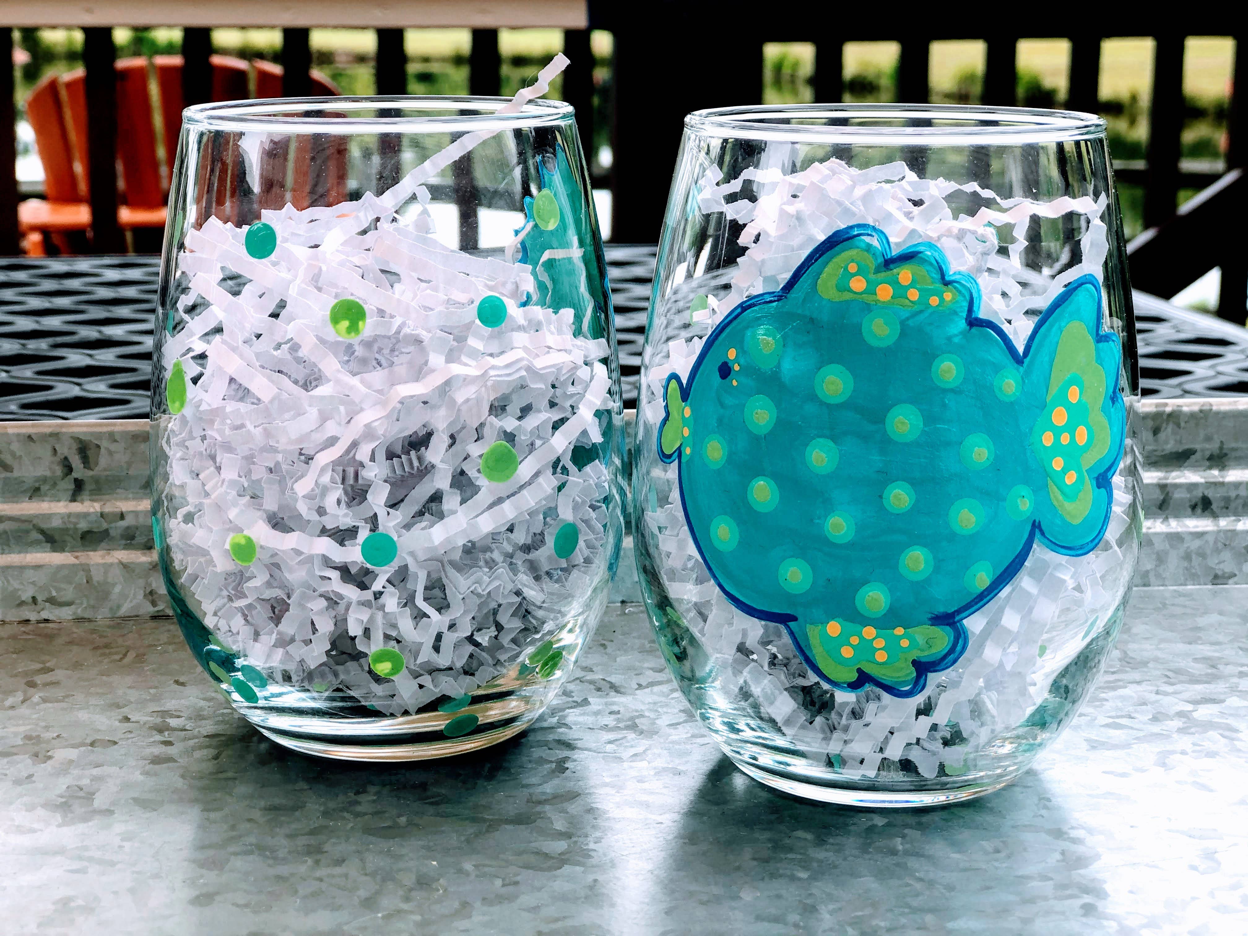 Kricket Lane Designs - Wholesale Wine Glass - Sea Life Stemless Wine Glasses3