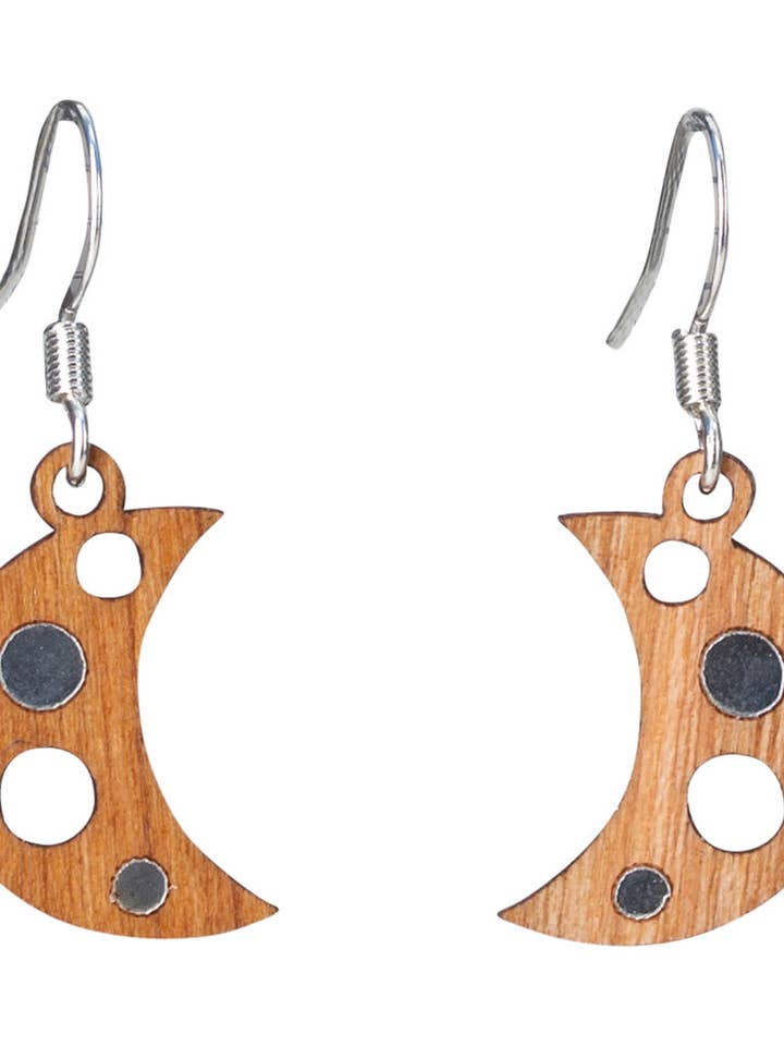 Moons Twig Earring with Silver Foil Accent for wholesale by Woodcutts Inc.