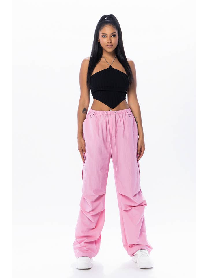 No Vacancy - Wholesale Pants - Women's - Low waist cargo parachute pants11