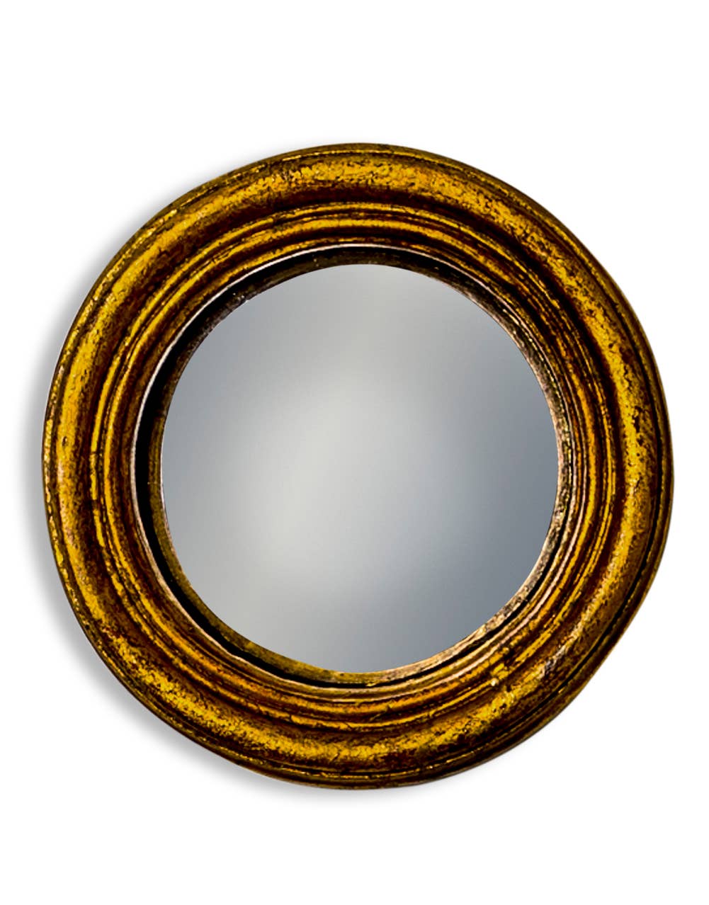 McGowan & Rutherford Ltd - Wholesale Wall Mirror - Antiqued Gold Thin Framed Extra Small Convex Mirror0