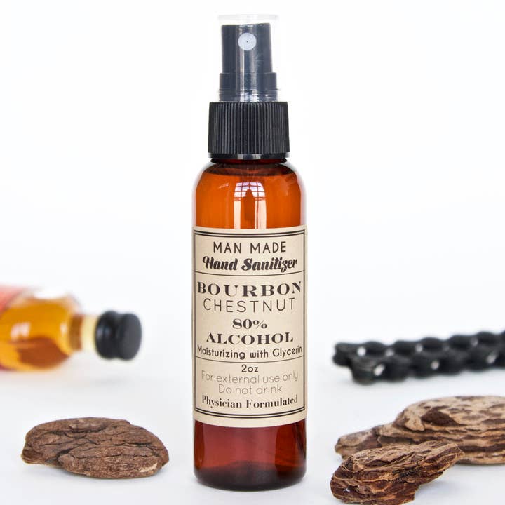 The Little Flower Soap Co - Wholesale Hand Sanitizer - Hand Sanitizer Spray 2oz Bottle - Bourbon Chestnut