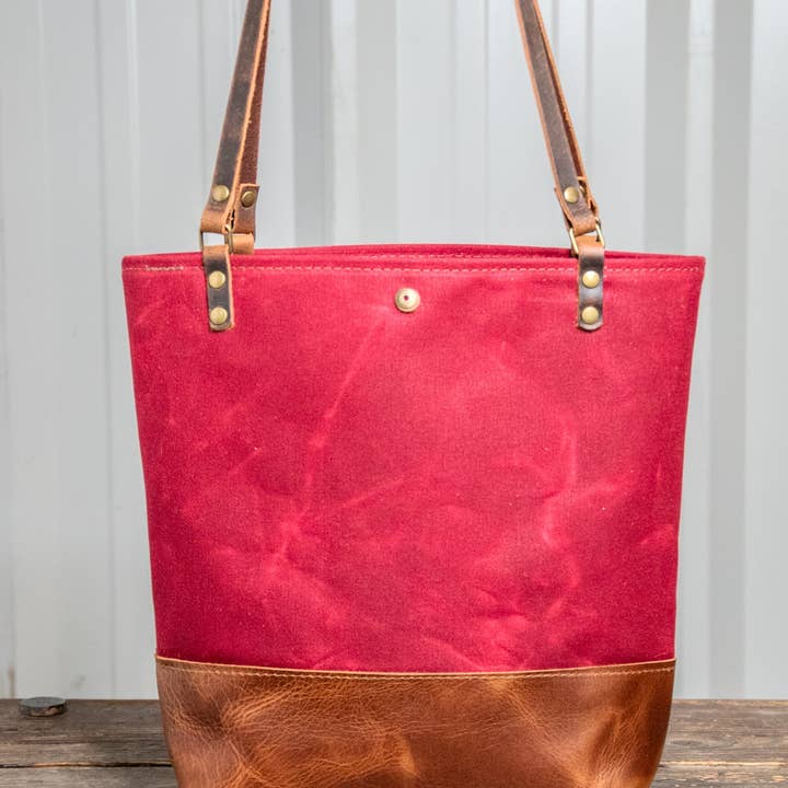 In Blue Handmade - Wholesale Tote bag – Women's - Essential Waxed Canvas and Leather Tote with Options8