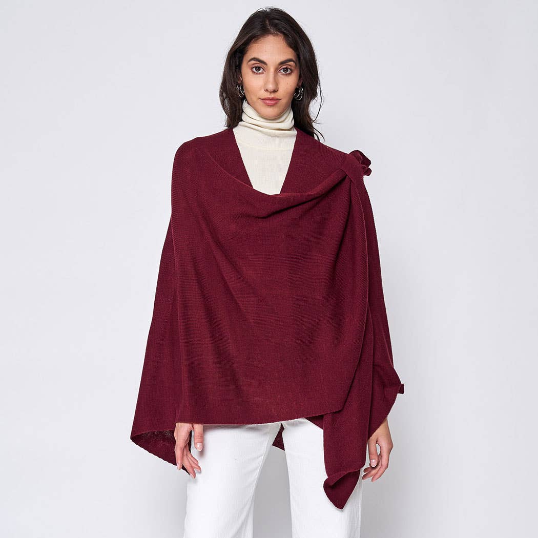 Fashion City - Wholesale Poncho - Women's - Solid Ruana with Shoulder Strap13