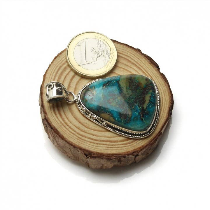 UniArt - Wholesale Individual Charm/Pendant - Silver and azurite - vintage drop pendant5