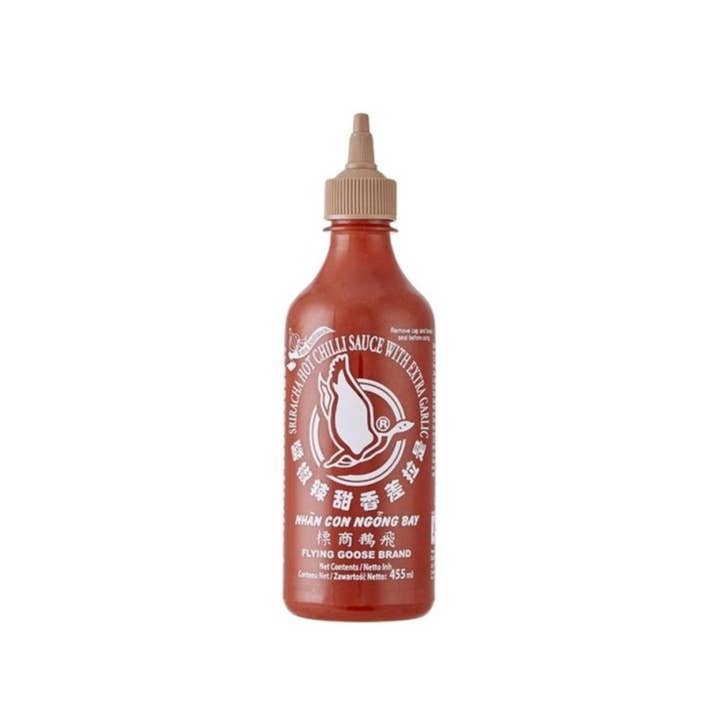 utoppa GmbH - Vendita all'ingrosso Salse piccanti - Flying Goose Sriracha Salsa di Peperoncino con Aglio 455 ml