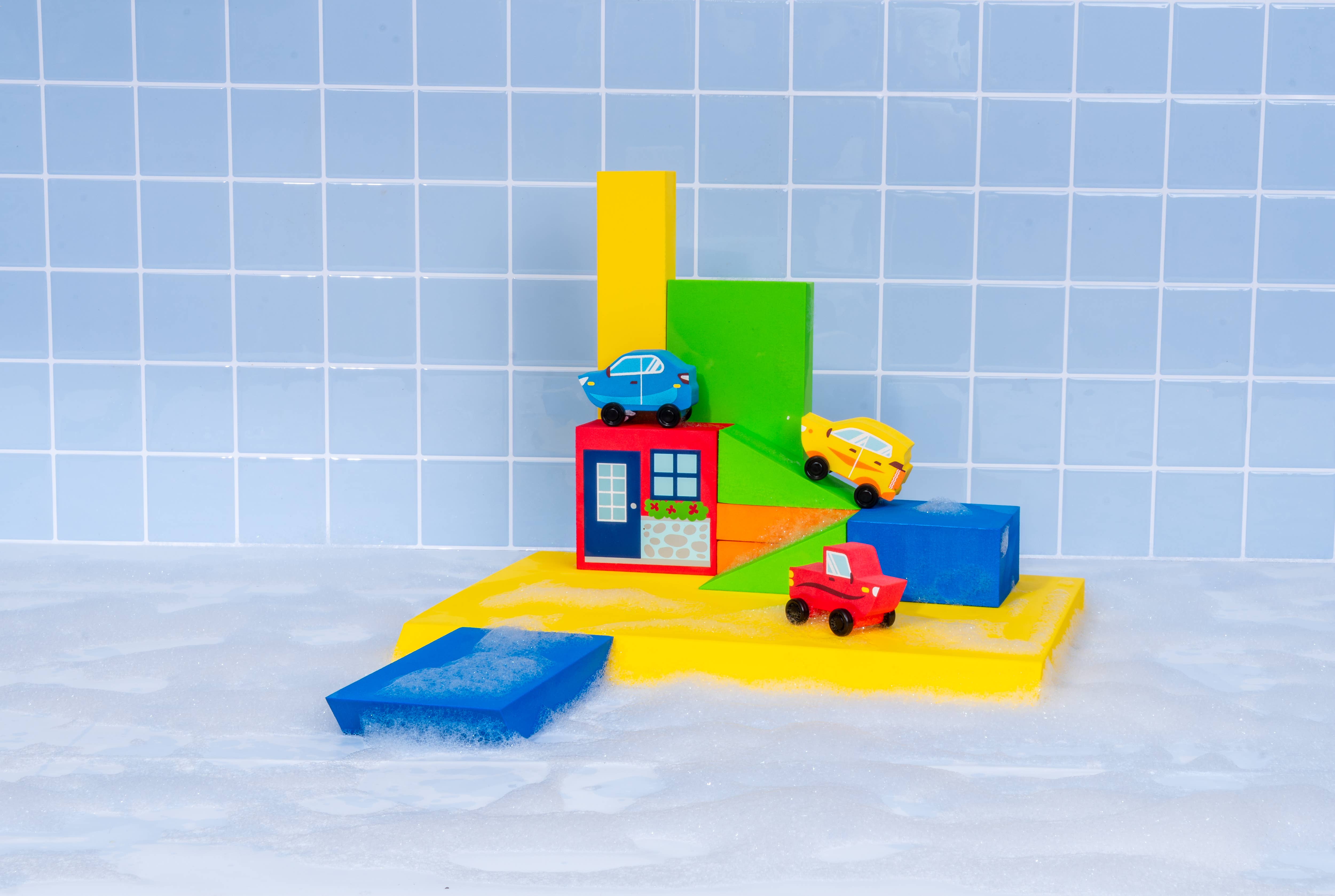 Just Think Toys - Wholesale Building Set - Kids - BathBlocks Floating Cars Set - New!3