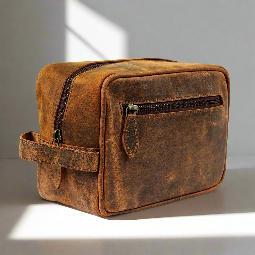 MLC - Wholesale Toiletry bag – men's - Rustic Groomsmen Essential Personalized Leather Dopp Kit0