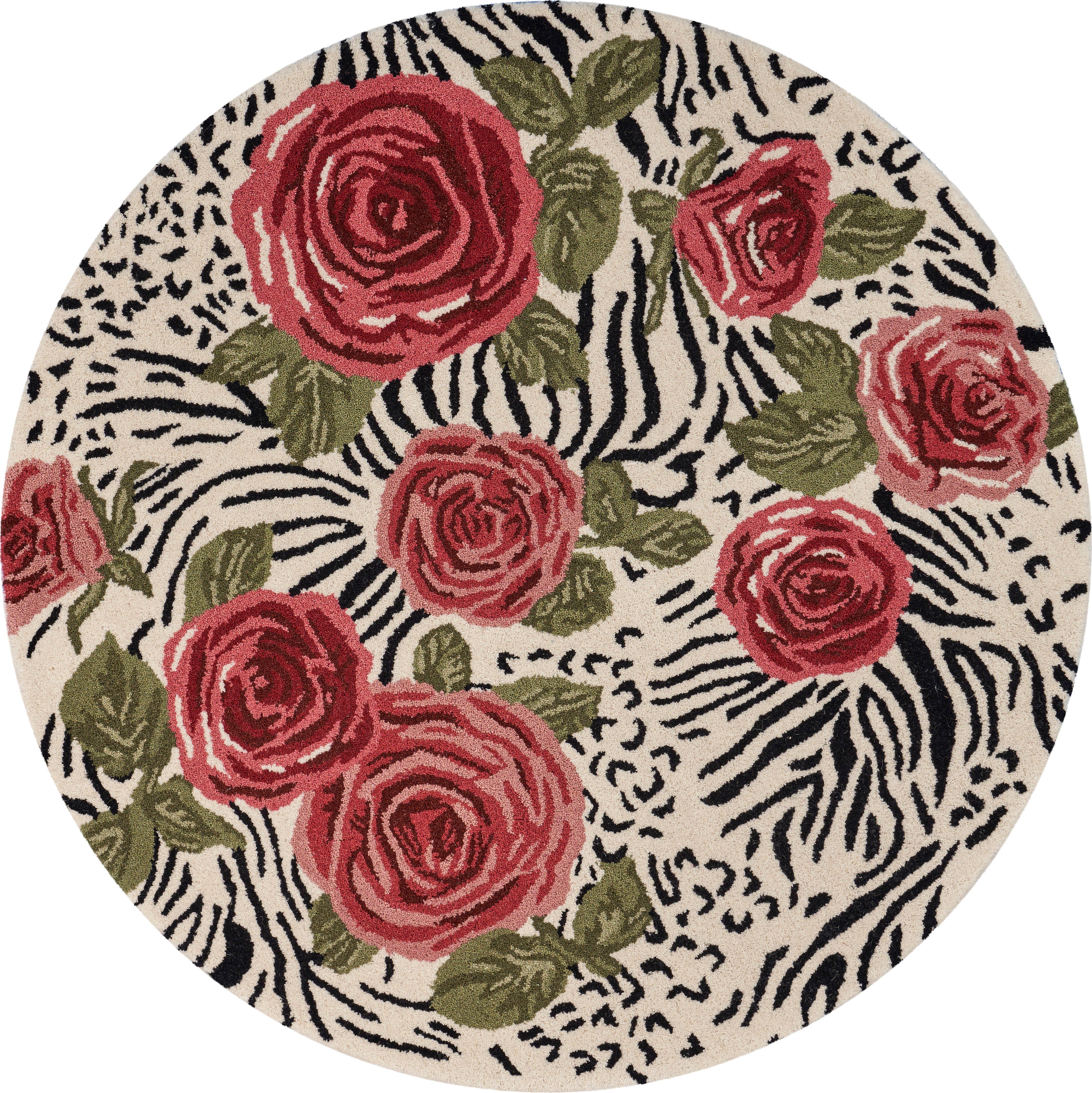 LR Home - Wholesale Area Rug - Raelyn Vintage Floral Hand-Tufted Wool Round Indoor Area Rug38