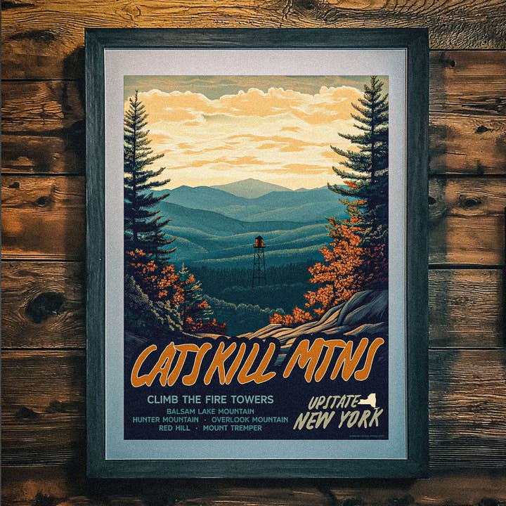 Barnaby Black - Wholesale Poster - CATSKILLS MOUNTAINS FIRE TOWER TRAVEL POSTER