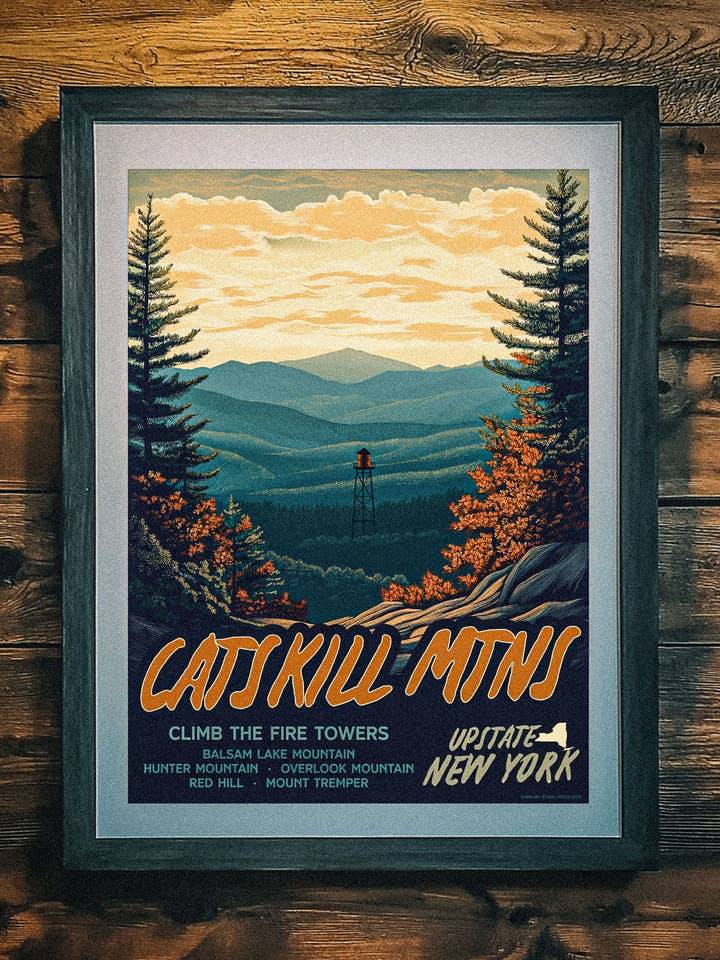 POSTER DI VIAGGIO CATSKILLS MOUNTAINS FIRE TOWER per la vendita all'ingrosso da parte di Barnaby Black