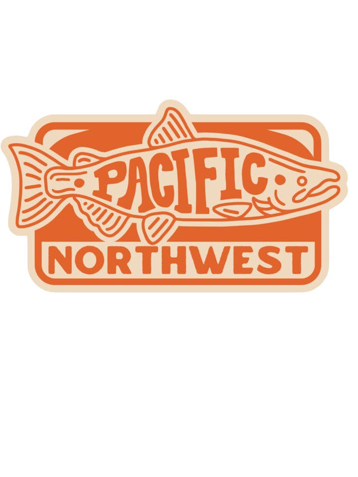 Coho Sticker Orange for wholesale by Northwest Vibes Supply Co.