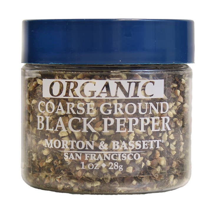 Mini M&B Organic Coarse Ground Black Pepper 1 oz for wholesale by Morton & Bassett