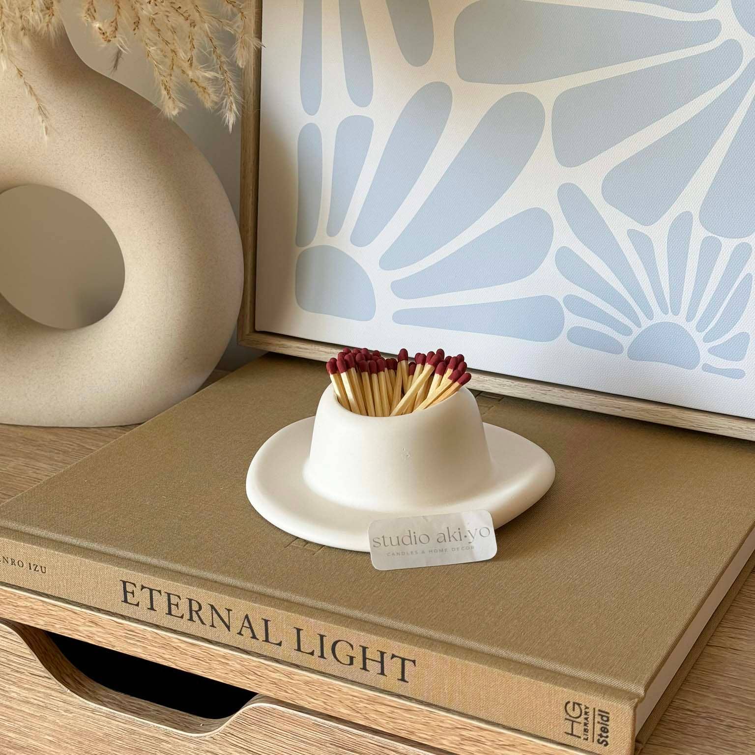 Cream White Cowboy Hat Matchstick Holder Striker | Cute Cowgirl Decor for wholesale on Faire2