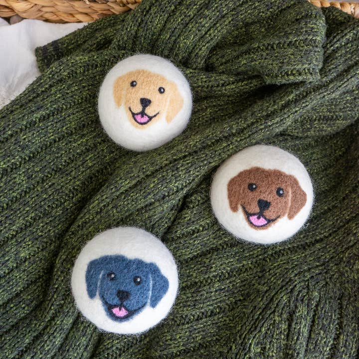 Friendsheep - Wholesale Dryer Balls - Happy Dogs Eco Wool Dryer Balls - Mix of 3 colors