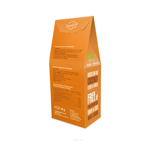 Diet Food - Vendita all'ingrosso Biscotti - Biscotti keto biologici alla cannella 80 g1