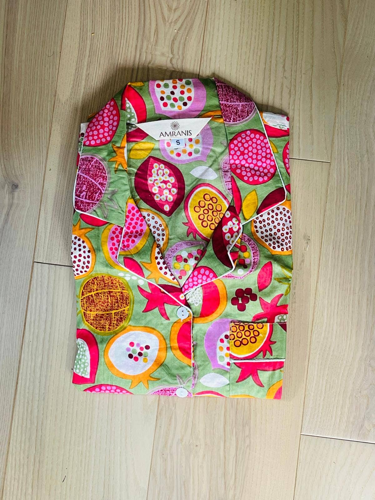 AMRANIS - Wholesale Sleepwear Set - Women's - Hand Block Print Long PJ Set2