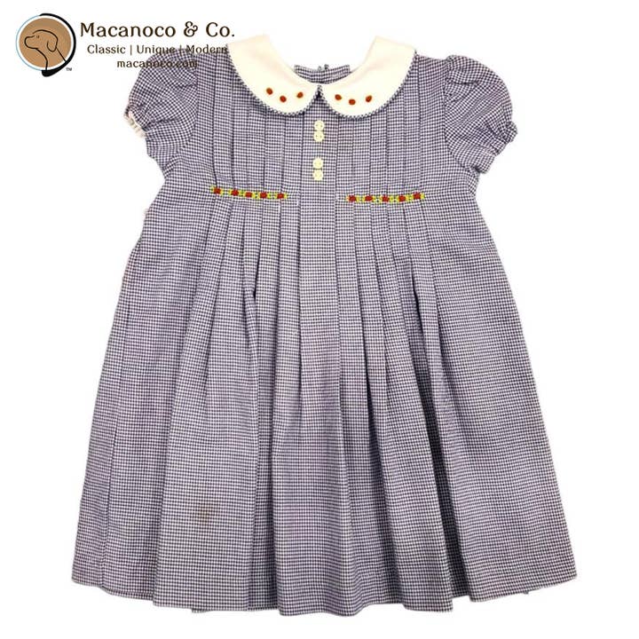Plisseekleid - Navy für den Großhandel von Macanoco and Co.