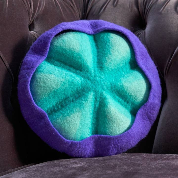 Organic Purple Felt Meditation Cushion for wholesale by Feltthink